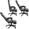 Gamingstuhl Weiß/Schwarz Chefsessel Drehstuhl Bürositz Schreibtisch Fußstütze Bild 2