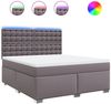 vidaXL Boxspringbett mit Matratze Grau 180x200 cm Kunstleder 3293034 Bild 2