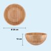 KHG Bambusschale ⌀ 28 cm rund für Obst, Salate, Brot & Snacks, Bambus Bowl natur zum Servieren, Obstschale, Salatschüssel, Chipsschale, Pastaschale, plastikfrei BPA-frei Bild 2