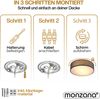 monzana Deckenleuchte, rund, 2-flammig, E27, Stoffschirm, Grau, Ø 38 cm Bild 3