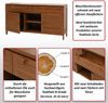 Teak-Waschbeckenunterschrank HWC-M87, Waschtisch Schrank, hochwertiges B-Grade-Teak (Kernholz, 20-30 Jahre), 80x150x40cm Bild 2