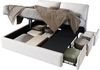 Polsterbett 180x200cm, hydraulisch, 3 Schubladen, Samt, Beige Bild 5