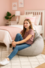 AD.CON Sitzsack mit ECO Füllung, Hellgrau, 80 x 90 x 50 185L, Styropor-Regranulat Bild 2