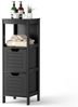 COSTWAY Badkommode, mit 2 Schubladen & Fach,30x30x89cm,Holz,Schwarz Bild 4