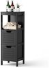 COSTWAY Badkommode, mit 2 Schubladen & Fach,30x30x89cm,Holz,Schwarz Bild 5