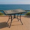 TPFGarden Gartentisch DERBY (Wandtisch - rechteckiger Mosaiktisch in grau/weiss, Hochwertiges Gestell aus schwarz pulverbeschichtetem Eisen), Outdoor Esstisch - Terrassentisch - Maße (BxHxT): 90 x 75 x 45 cm Bild 3