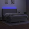 vidaXL Boxspringbett mit Matratze & LED Stoff Hellgrau 160x200 cm, Härtegrad: H2 [3138725] Bild 3