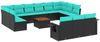 vidaXL 14-teiliges Gartensofa-Set mit Kissen, schwarzes Polyrattan 3224804 Bild 2