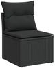 vidaXL 6-tlg. Garten-Sofagarnitur mit Kissen Schwarz Poly Rattan 3328021 Bild 3