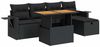 vidaXL 6-tlg. Garten-Sofagarnitur mit Kissen Schwarz Poly Rattan 3328021 Bild 2