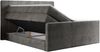 Boxspringbett KING EIGAR, mit einer Doppelmatratze, einem genähten Kopfteil - 120x200 - Dunkelgrau Velours - H3 Bild 4