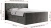 Boxspringbett KING EIGAR, mit einer Doppelmatratze, einem genähten Kopfteil - 120x200 - Dunkelgrau Velours - H3 Bild 5