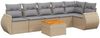 vidaXL 7-tlg. Garten-Sofagarnitur mit Kissen Beige Poly Rattan 3225016 Bild 2