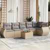 vidaXL 7-tlg. Garten-Sofagarnitur mit Kissen Beige Poly Rattan 3225016 Bild 1