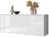 ALLHOUSE24 Kommode MANDY Dreitürige Kommode in Hochglanz Sideboard Kaschmir Weiß, Breite: 154 cm Bild 3
