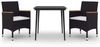 vidaXL 3-tlg. Garten-Essgruppe mit Auflagen Poly Rattan und Glas 3099781 Bild 2
