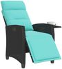 vidaXL Gartensessel mit Beistelltisch Verstellbar Schwarz Poly Rattan 4108279 Bild 4