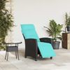 vidaXL Gartensessel mit Beistelltisch Verstellbar Schwarz Poly Rattan 4108279 Bild 3