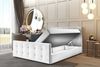 Boxspringbett Schlafzimmerbett CARLOS 160x200cm Stoff Soro Aubergine inkl. Bettkasten Bild 2