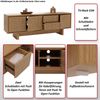 TV-Rack HWC-O34, TV-Board Fernsehtisch Lowboard Kommode, Schubladen Ablagen, Melamin 51,5x150x39,5cm ~ braun Bild 2