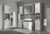 HOMEXPERTS Badezimmer-Hochschrank NUSA / Badschrank Sonoma Eiche, Türen Hochglanz weiß lackiert / Badezimmerschrank 4 Türen mit offenen Elementen & viel Stauraum / 50 x 31,5 x 192 cm (BxTxH) Bild 2