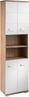 HOMEXPERTS Badezimmer-Hochschrank NUSA / Badschrank Sonoma Eiche, Türen Hochglanz weiß lackiert / Badezimmerschrank 4 Türen mit offenen Elementen & viel Stauraum / 50 x 31,5 x 192 cm (BxTxH) Bild 1