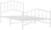 vidaXL Bettgestell mit Kopf- und Fußteil Metall Weiß 100x200 cm 373851 Bild 5
