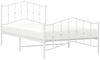 vidaXL Bettgestell mit Kopf- und Fußteil Metall Weiß 100x200 cm 373851 Bild 4