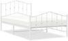 vidaXL Bettgestell mit Kopf- und Fußteil Metall Weiß 100x200 cm 373851 Bild 2