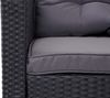 Poly-Rattan-Garnitur HWC-A29, Gartengarnitur Sitzgruppe Lounge-Esstisch-Set, schwarz ~ Kissen dunkelgrau, mit 2x Hocker Bild 4