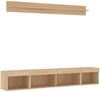 5-tlg. Wohnwand Schrankwand mit LED-Beleuchtung Sonoma-Eiche Holzwerkstoff Bild 3