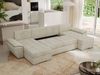 U-förmiges Ecksofa mit Schlaffunktion, genähter Sitz, zwei Armlehnen und losen Kissen - UMBRIA U - Beige Velours Bild 4