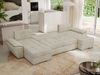 U-förmiges Ecksofa mit Schlaffunktion, genähter Sitz, zwei Armlehnen und losen Kissen - UMBRIA U - Beige Velours Bild 3