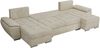 U-förmiges Ecksofa mit Schlaffunktion, genähter Sitz, zwei Armlehnen und losen Kissen - UMBRIA U - Beige Velours Bild 5