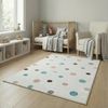 Jimri Kinderteppich DOTS l Pünktchen Gepunktet l Öko-Tex Siegel | Farbe: Beige Blau Rosa | Kinderzimmer/Jugendzimmer (Weiß, 80x150 cm) Bild 5