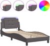 vidaXL Bettgestell mit LED ohne Matratze "Zadar" Grau 90x190 cm 3214078 Bild 2