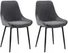 Vente-unique - Stuhl 2er-Set - Samt & Schwarzes Metall - Anthrazit - MASURIE Bild 2