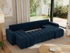 U-förmiges Ecksofa mit Schlaffunktion und Bettkasten, Couch U-form - KIRASSO U - Dunkelblau Velours Bild 5