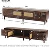 TV-Schrank 180 x 35 x 44 cm aus Spanplatte in dunkler Holzoptik mit Rattantüren & 4 Schubladen Bild 4