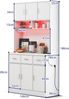 Buffetschrank 100 x 40 x 180 cm aus MDF in Weiß mit LED & Steckdosenleiste Bild 3