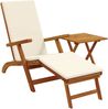 vidaXL Liegestuhl zum Verstellen und Klappen 2 pcs Cremeweiß 3415402 Bild 2