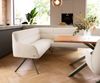 Esszimmerbank Taya-Flex 285x190 cm Bouclé Creme-Weiß Kreuzgestell kantig Effektfinish Titan Taschenfederkern Rechts Bild 5