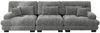 Modulares Ecksofa, 3-Sitzer mit Tiefensitz Chenille Schlafsofa Komfortabel Gepolstert für Wohnzimmer Apartment Studio Büro, Chenille, Grau Bild 4