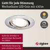 Paulmann 92464 Zigbee LED Einbauleuchte Base Coin Basisset Eisen gebürstet 3000K Bild 3