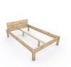 Pfostenbett "metallarm" Zirbe Holzbett "Daybett" 120 x 190cm 38cm Einzelbett Bild 1