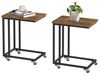 VASAGLE Beistelltisch 2er Set,Sofatisch mit Rollen, C-Form, mobiler Kaffeetisch, 35 x 50 x 60 cm, Wohnzimmertisch mit Metallgestell, für Laptop, Industrie-Design, vintagebraun-schwarz LCT644B01 Bild 4