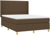 vidaXL Boxspringbett mit Matratze & LED Stoff Dunkelbraun 140x200 cm Bild 4