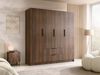 Kleiderschrank Sozor I (Farbe: Nuss Warmia / Nuss Warmia + Schwarz) Bild 2