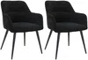 Vente-unique - Stuhl 2er-Set - Stoff & Metall - Schwarz - HEKA Bild 2