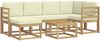 vidaXL Outdoor-Sofagarnitur 7 pcs Weiß und Creme Massivholz Akazie 3387894 Bild 2